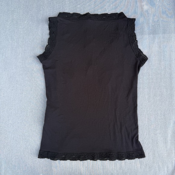 Dolce & Gabbana Lace Y2K 90s Vintage Black Wife Pleaser Tank Top‎ Shirt Size S - Picture 10 of 12